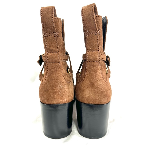 Rag Bone Hazel Women Size 10 EU 40 Brown Calf Suede Buckle Boot Brass MSRP $495 - Picture 4 of 10